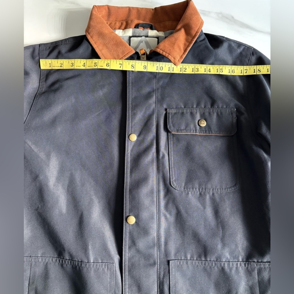 Burton men's navy canvas plaid lined jacket sz S - Picture 13 of 13